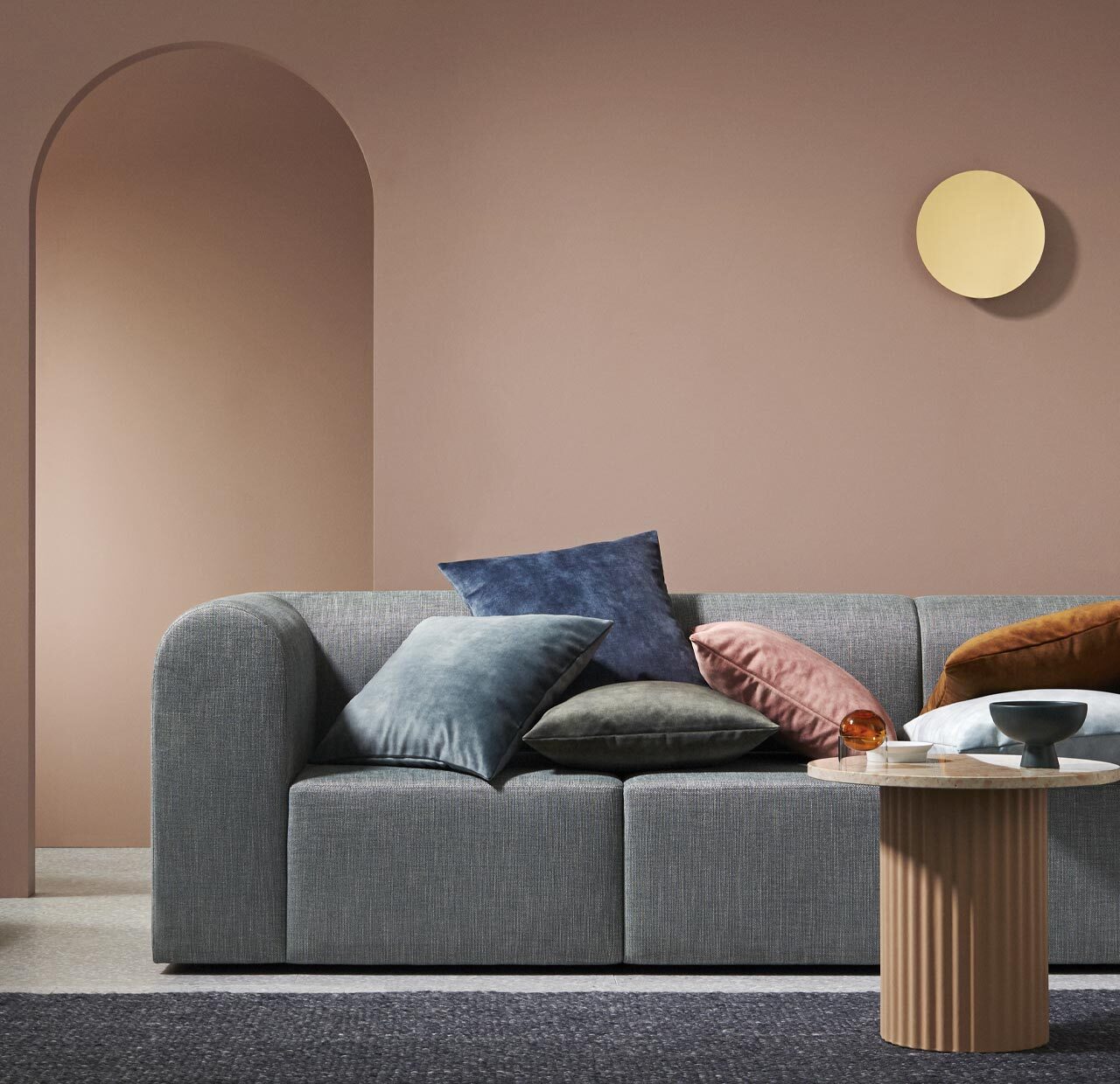 Hay velvet top cushion