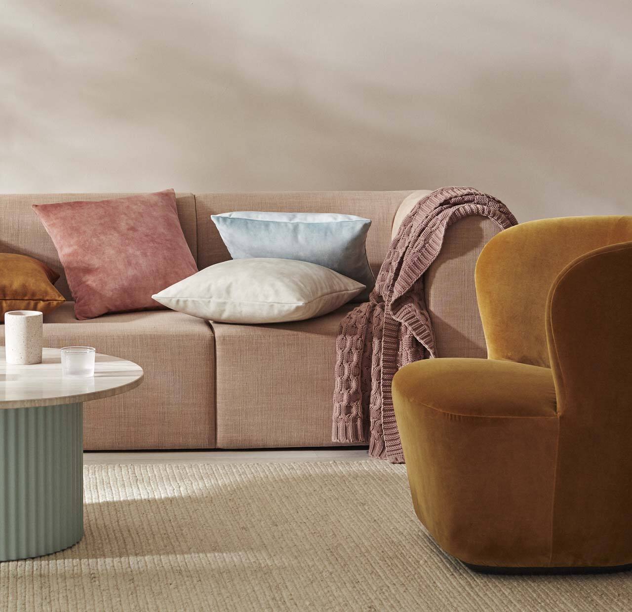 Lovely velvet cushion - Powder